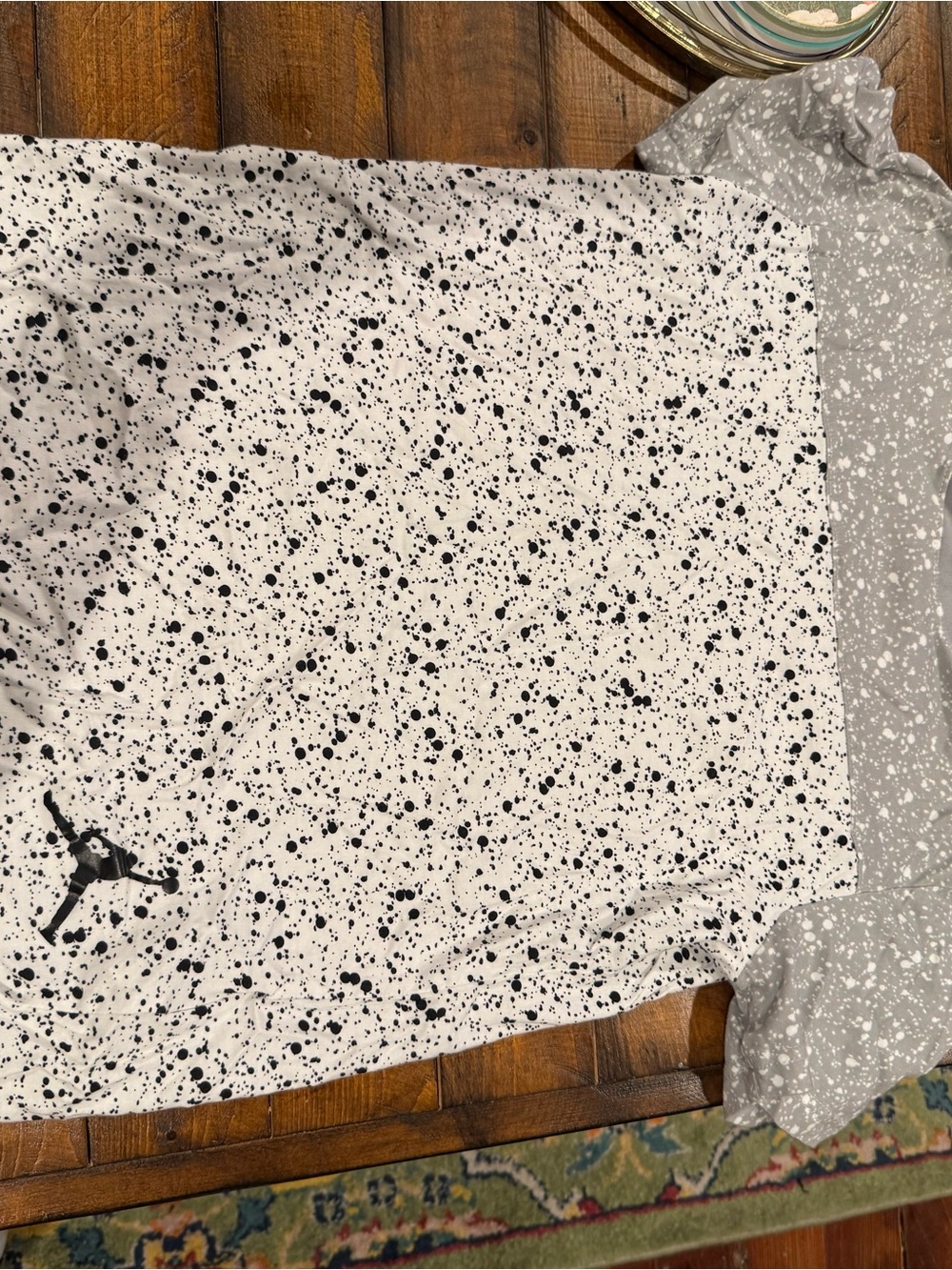 Jordan White T-Shirt with Black Splatter Print